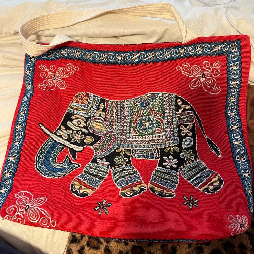 tote bag elephant hand made in thailand